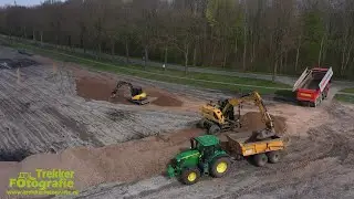 Aanleg fundering fiets-/wandelpad | Wilgenburg | Mecalac 8MCR | CAT M314 | Veenhuis | John Deere
