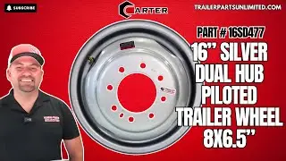 16&rdquo; Silver Dual Hub Piloted Trailer Wheel 8x6.5&rdquo; | Trailer Parts Unlimited