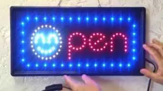 Smiley Face Animated OPEN Sign