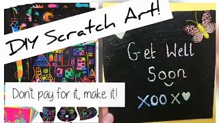 HANDMADE DIY CARD IDEAS, POUNDLAND Scratch Art, Paper Hacks, Kids Homemade Crafts.