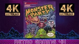 Monster Party (1989) Nintendo NES retro video game intro / demo [4K 60FPS UHD]