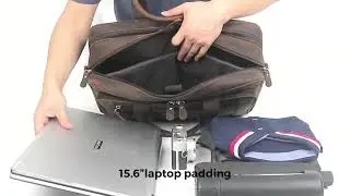 Business Travel Briefcase Genuine Leather Duffel Bags for Men Laptop Bag fits 15.6 inches Laptop
