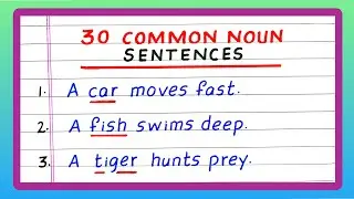 Common Noun Sentences | 30 Common Noun Sentences | Write Common Noun Sentence | Examples Common Noun
