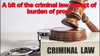 A bit on the criminal law  Concept of Burden of proof