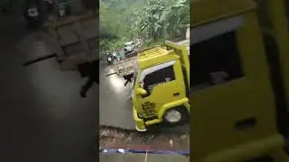 The rain made the road on the Sarongge incline slippery.