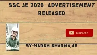 SSC JE 2020 ADVERTISEMENT RELEASED