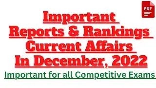 Index and Ranking | Index & Ranking in December 2022 | Index Current Affairs 2022 | Global Index |
