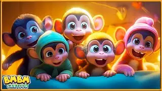 Five Little Monkeys Jumping on the Bed - The Smart Monkeys - Kids Songs | Bmbm School Theater