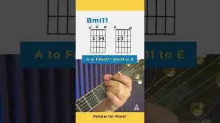 Ultimate Guitar Chords - How To Play F#m Guitar Chord Easy [A to F#minor to B#minor to E] #shorts
