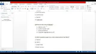 Histology MCQ on Lymphatic System