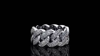 Diamond Cuban Ring in 18k White Gold