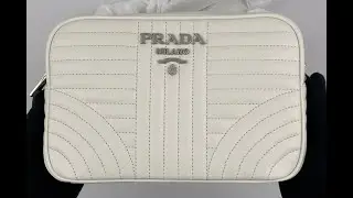 PRADA White Leather Prada Diagramme Bag 1BH083 2D91 F097X