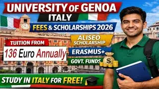 136 Euro Fees yearly l University of Genova Italy Fees & Scholarships 2026 | Zero Application Fee 