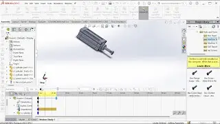 SolidWorks Pneumatic cylinder 3D model design, Assembly, and linear motion  animation