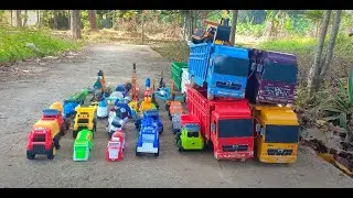 🚚🚒Mantul‼️Truk Tronton Panjang Bongkar Mobil Mobilan Balap, Buldoser, Beko Excavator