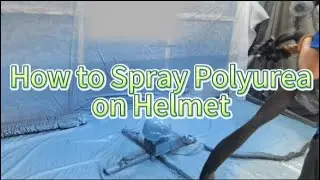 how to spray polyurea on helmet