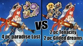 Nilou Artifacts Build Paradise lost vs Tenacity and gilded dreams - Genshin impact