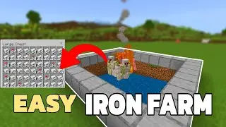 Minecraft 1.21  EASY IRON FARM in bedrock edition and pocket edition