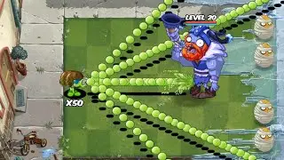 PvZ 2 Challenge - 50 Plants Level 1 Vs New Zombie Shieldcrusher Viking Level 15