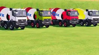 ALL COLORS VEHICLE TRANSPORT CHALLENGE | Police Cars, Concrete Mixer, Bus Tayo FS22