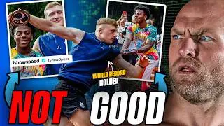Olympic Discus Coach Critiques iShowSpeed Throwing Form w/ World Record Holder Mykolas Alekna