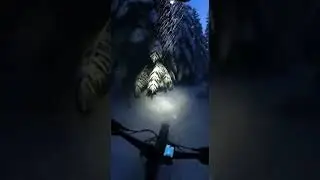 Snowy Fat-Tire Ride Ends with Helmet-Wearing Snowman