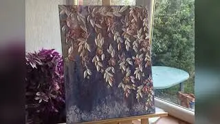 Gentle textured art over paint pour, romantic painting Ophelia