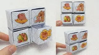 Cách Làm TỦ DECOR 4 Ngăn Mini Bằng Giấy Ô Ly Đựng Đồ| Cách Làm Tủ 4 Ngăn Decor Bàn Học
