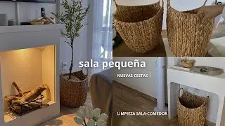 🫧 LIMPIEZA EN SALA Y  COMEDOR PEQUEÑO🧺NUEVAS CESTAS PARA DECORAR Y ORGANIZAR 🤎🤍LIVERPOOL HOME