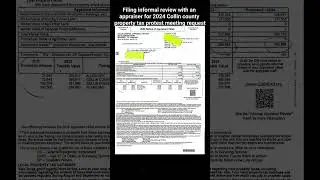 2024 Property Tax Protest Scheduling Informal Hearing | Denton & Collin County Step-by-Step
