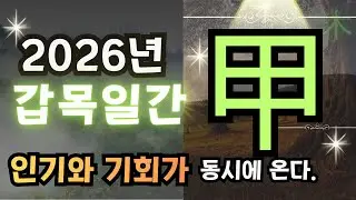 ✨2026년 갑목[甲木]일간 운세-인기와 기회가 동시에 옵니다!💎홍염살의 능력발휘
