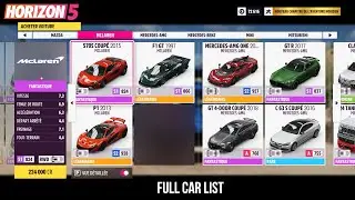 Forza Horizon 5 - FULL CAR LIST + DLC