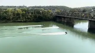 Jet Skis & Boats on the North Saskatchewan River | Edmonton Waterfront (Sept 2025)