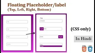 Floating placeholder/label input box animated using CSS in HINDI | CSS tricks tutorial in HINDI