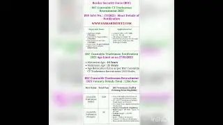 Border Security Force BSF / Online job vacancy