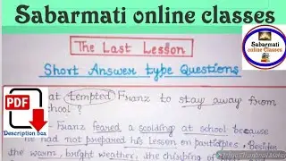 The last lesson Short answer#important short answer class -12 English