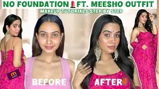 No Foundation Makeup Look + Meesho Anarkali Outfit for Raksha Bandhan 2025 | Natural & Glowy💄🌸