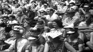 Animal tamer Clyde Beatty starts classes in lion taming in Atlantic City. HD Stock Footage