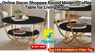 Online Decor Shoppee Round Modern Coffee Table for Living Room Engineered Wood Coffee Table