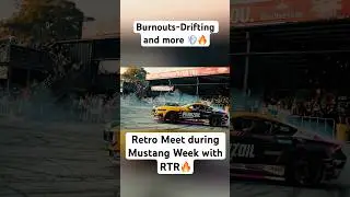 CRAZIEST night of the week! Retro Meet during Mustang Week with RTR Burnouts and Drifting