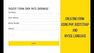 create form using html,php and mysql