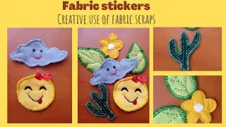 Fabric scrap craft & project/fabric scrap idea/Fabric stickers/Diy fabric patches & stickers at home
