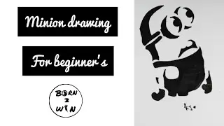 How to draw a #minion😊|#12 Born to Win💓 #logo #drawing #arts #shorts #borntowin