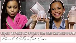 Updated Mixed Kids Wash Day Routine + Trim Using Hairitage By Mindy McKnight // Kids Hair Routine