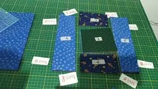 Patchwork - Porta travesseiro na t&eacute;cnica empilha e corta reto, com tecidos de Natal.Parte01
