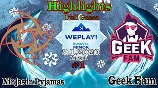 Highlights - Ninjas in Pyjamas Vs Geek Fam - WePlay Bukovel Minor 2020 - Dota 2 Highlights Pro