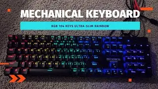 Механическая игровая клавиатура RisoPhy, 104 клавиши RGB, ультратонкая, с радужной светодиодной подсветкой, USB-проводная