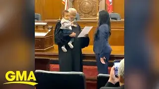 Judge holds baby as mom is sworn in as lawyer | GMA Digital
