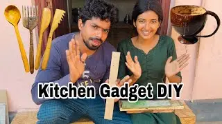 Kitchen gadget making with wood and coconut shell🤩