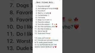 Best Wriend Quiz